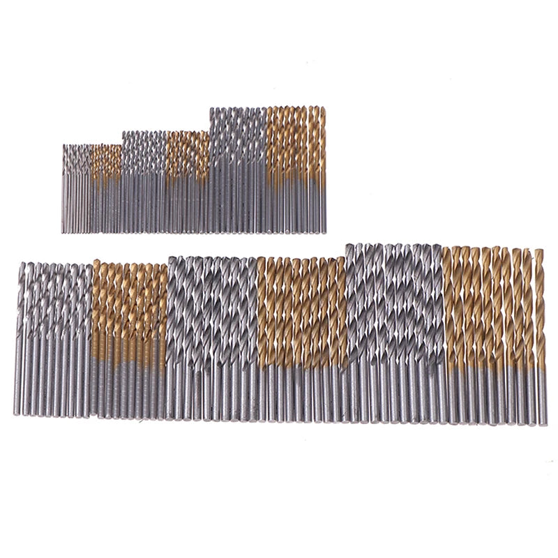 【Ja】60/120Pcs Drill Set, 1-3.5mm High Carbon Steel with Round Shank Spiral Groove, for Metal &amp; Wood Drilling