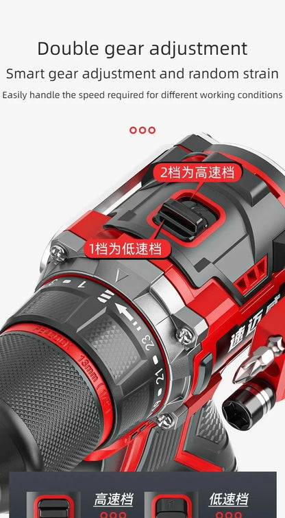 Brushless Electric Drill Tapping Cordless Impact Drill Metal Ratchet Chuck Electric Hand Drill Household Electric Screwdriver