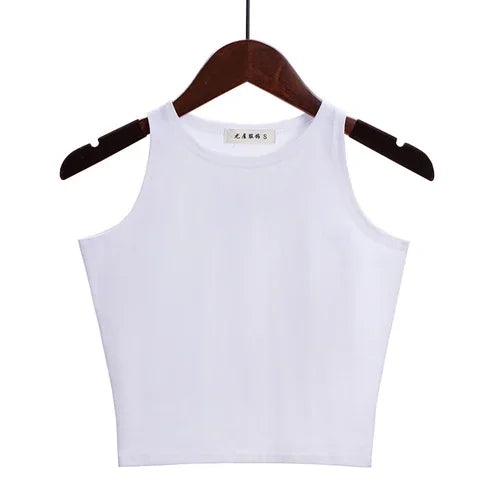 Fashion 2022 New Women Sexy Cotton Crop Top Crop Bustier Multicolor Sleeveless Cropped Blusas Vest Tank Top Camisole 14 Colors