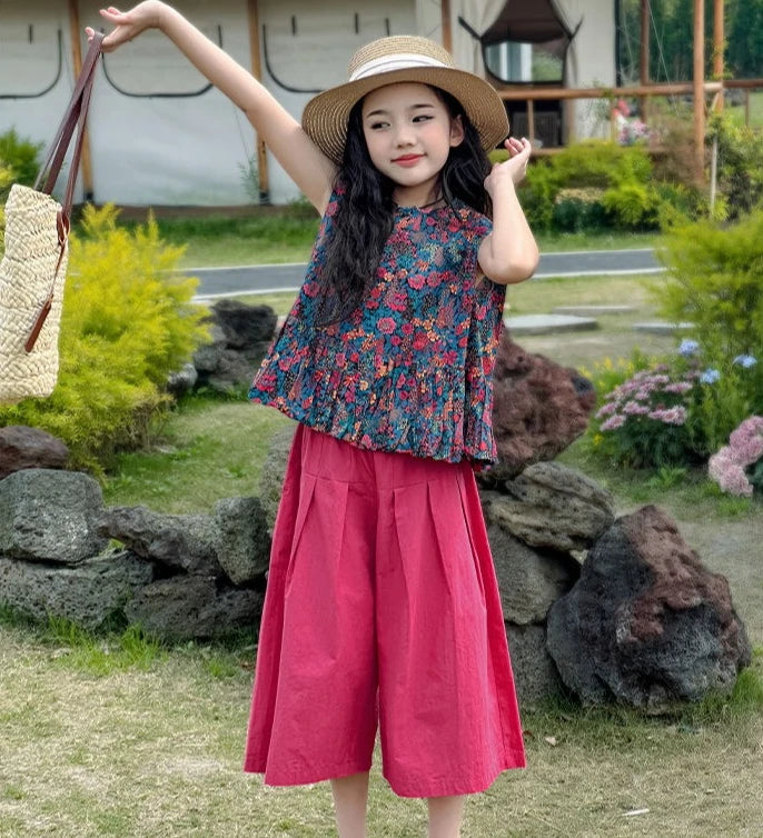 Kids Girl Clothes Summer Suits for Girls 12 14 Years Old Clothing Sets 4 7 Children 11 Korean Children&