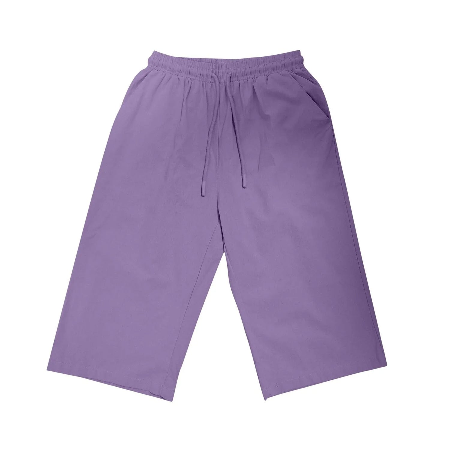 Casual Cotton Linen Pants For Female Streetwear Solid Color Wide Leg Capri Versatile Palazzo Pants Baggy Cargo Pants With Pocket