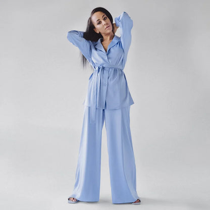 Silk-like Sleepwear Set Women&