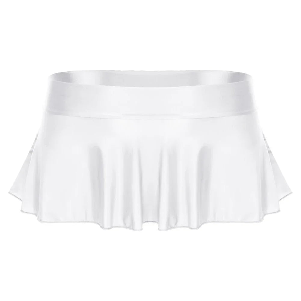 Sexy Womens Glossy Short Skirt Shiny Skater Dance Party Skirt  A-line Skirt 2023 Fashion Summer Women&