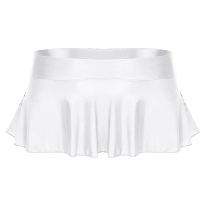 Sexy Womens Glossy Short Skirt Shiny Skater Dance Party Skirt  A-line Skirt 2023 Fashion Summer Women&