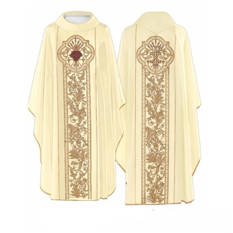 Adult Men Religious Priest Costume Cross Print Robe Cloak Church Clergy Monk Cape Gown