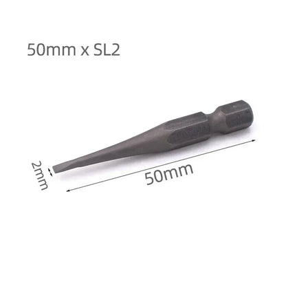 1pc 50mm Length 1/4Inch Hex Slotted Cross Screwdriver Bits PH1 PH2 PH3 SL3 SL4 SL5 SL6 Alloy Steel Electric Screw Drivers Tools