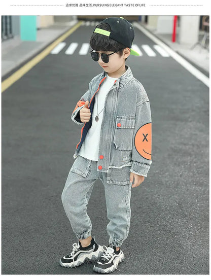 Boys Clothing Set Children Clothing Sets Kids Clothes Boy Suits For Boys Clothes Spring  Autumn Kids  demin Tracksuit 3-13 years