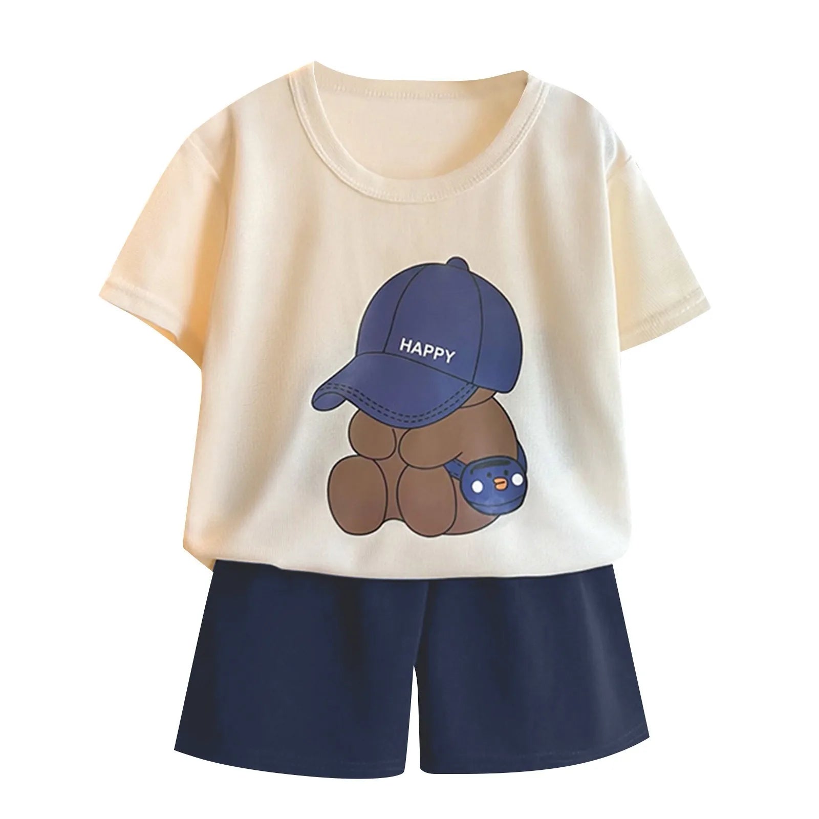 Boys Girls Cartoon Clothing Set Toddler Essentials Breathable Short Sleeve T-shirt Summer Outfit Soft Casual Loose Kids Shorts