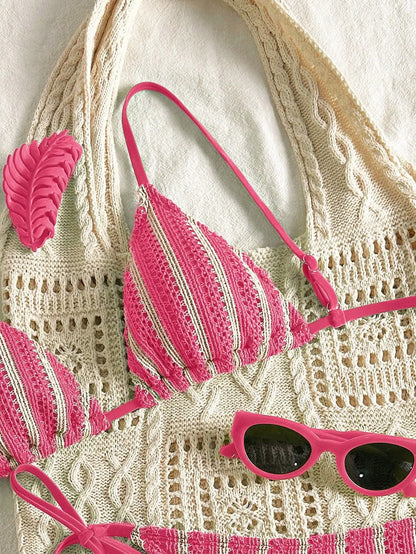 New Ribbed Bikini Swimsuit Female Swimwear Women Two-pieces Bikini Set Bather Bathing Suit Swim Suit Beachwear Купальник Женский