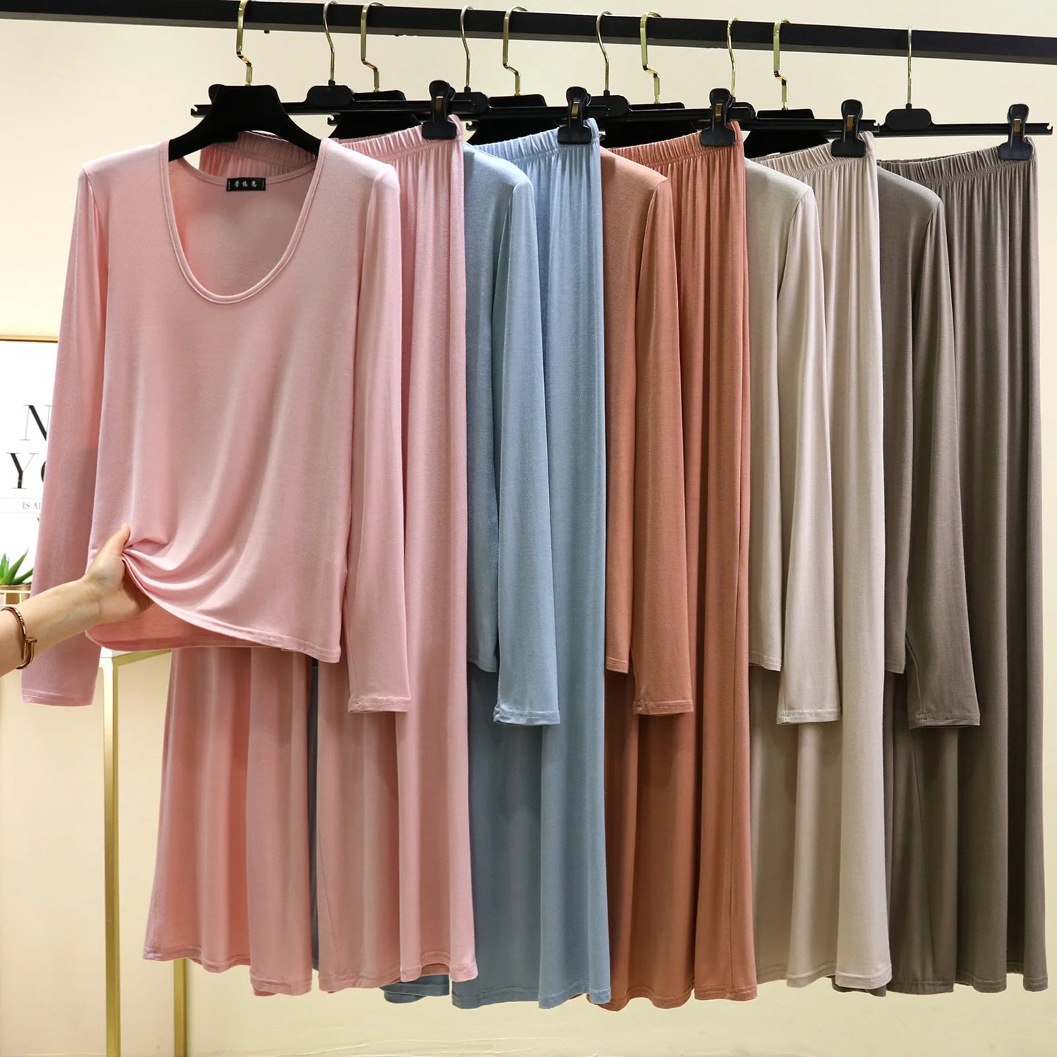 Pijama Feminina New Modal Comfort Sleepwear For Sleeping Clothes Long Sleeve Pant Set Women&
