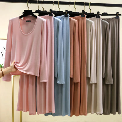 Pijama Feminina New Modal Comfort Sleepwear For Sleeping Clothes Long Sleeve Pant Set Women&
