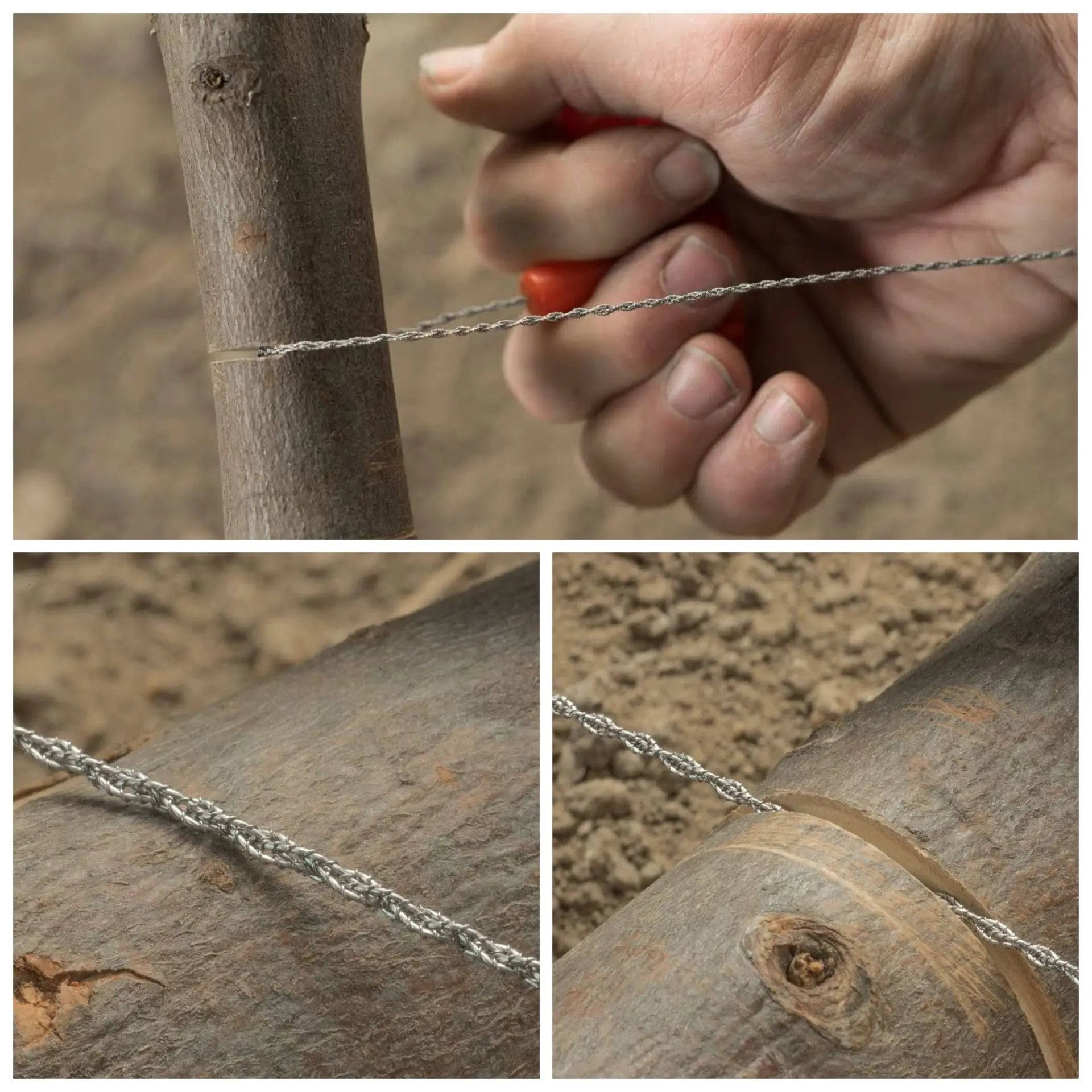 Portable Stainless Steel Wire Saw with Finger Handle Outdoor Camping Hiking Pocket Manual Cutting Chain Saws Survive Tool