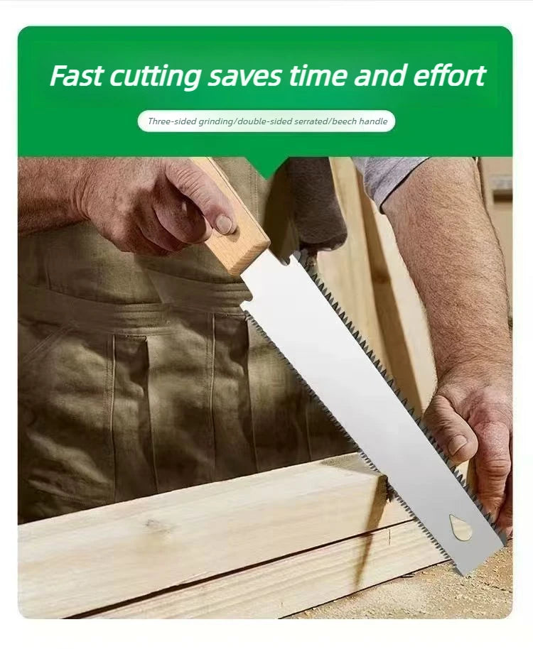 Japanese Style Hand Saw Single/Double Sided Fine Tooth Wood Saw SK5 Steel Flexible Hand Saw Garden Hand Tool for Woodworking