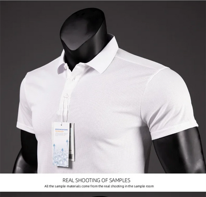 Polo Shirt Men Casual Solid Breathable Shirt Summer Sportswear Quick Dry Jerseys Tops Camisa Polo Shirts Reflective Strip Sleeve
