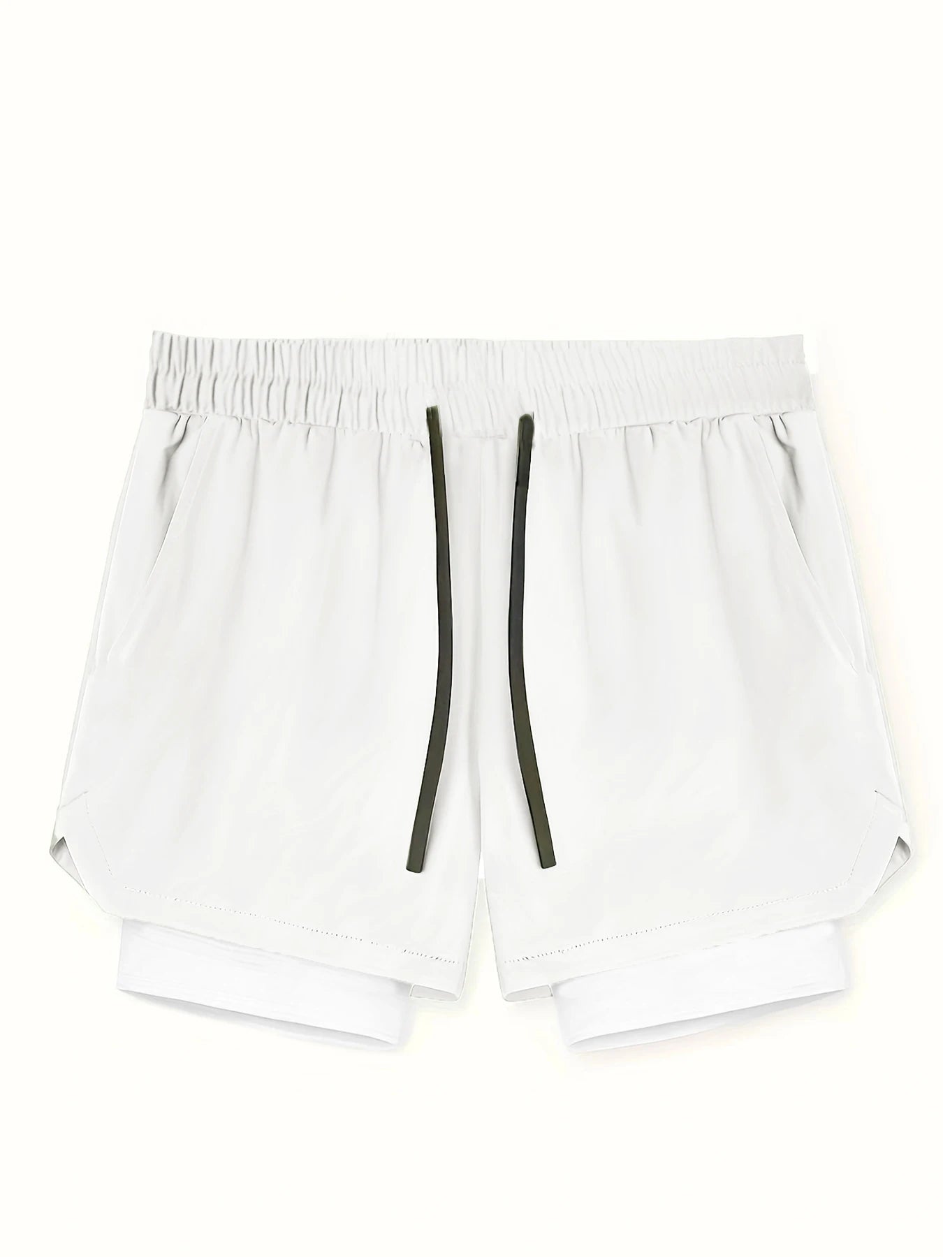 Sports shorts for men, double layered, quarter quick drying, elastic basketball, running training equipment, deep squat fitness,