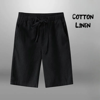 Men Shorts for Men Cotton Linen Casual Breathable Beach Shorts Men&