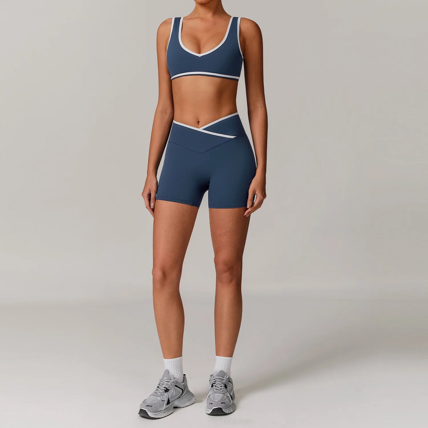 Women Gym Clothes Yoga Suits High Waist Two Piece Set Gym Leggings Yoga Sportswear Fitness Vest Crop Top Tracksuits Sports Bra