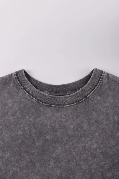 Solid Cotton Washed T-Shirts Men Summer Vintage Breathable Short Sleeve Street Sport Hip Hop Streetwear Fashion All-Match Tops