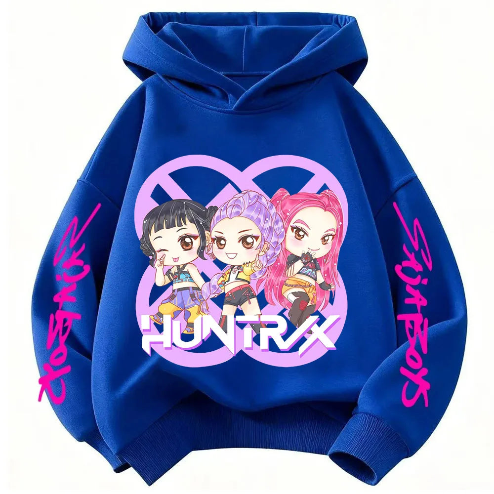 Hoodie for kids from the popular Korean K-pop series "Demon Hunter" 2026,for boys and girls,warm hooded clothing for winter/fall