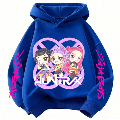 Hoodie for kids from the popular Korean K-pop series "Demon Hunter" 2026,for boys and girls,warm hooded clothing for winter/fall