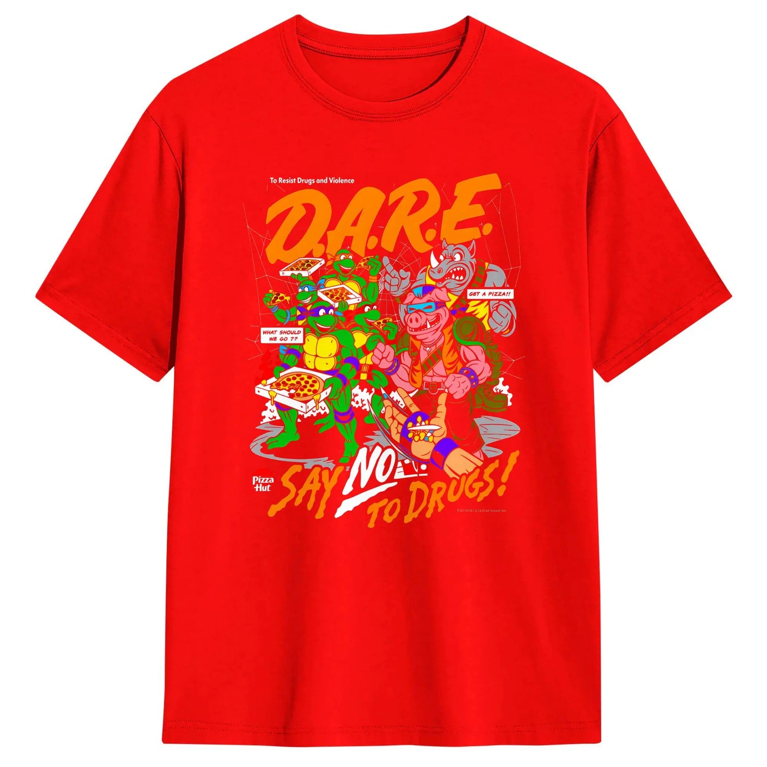 TMNT D.A.R.E. Just Say No 100 Cotton T-Shirts  Hipster Tshirt for Men&