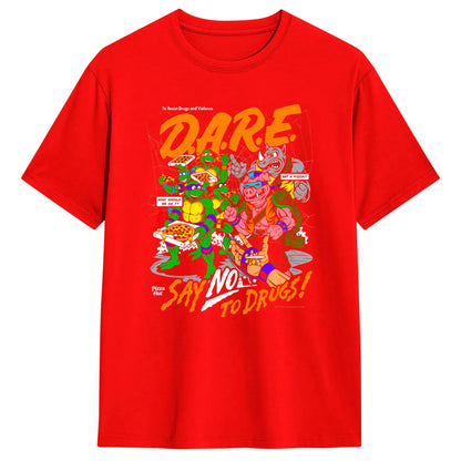 TMNT D.A.R.E. Just Say No 100 Cotton T-Shirts  Hipster Tshirt for Men&