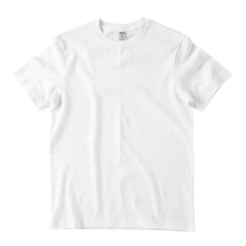 Men Women 100% Cotton T-shirt Solid Color Trend Leisure Short Sleeve Black White Gray High Quality Heavy Fabric Loose T Shirt