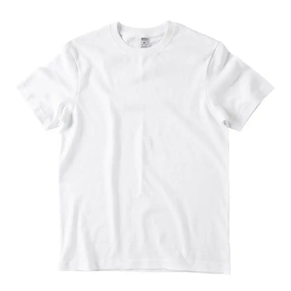 Men Women 100% Cotton T-shirt Solid Color Trend Leisure Short Sleeve Black White Gray High Quality Heavy Fabric Loose T Shirt