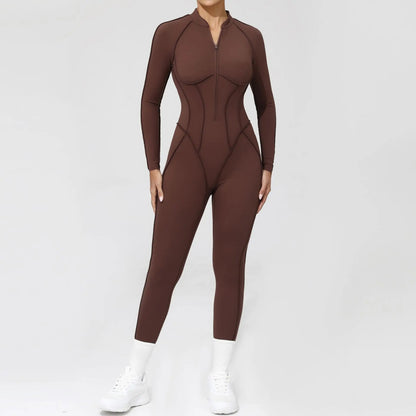 Yoga Suit Gym Set Women Training Sportswear Fitness Long Sleeved Sports Jumpsuit Women Push Up Female Workout Clothes Bodysuits