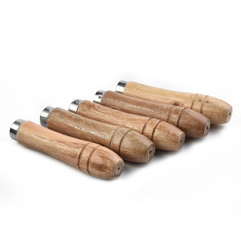 5PCS Wooden Files Handle Hand Tools Handle Wood Replacement Accessories Woodworking File Handle Screwdrivers Hand Drills Handles