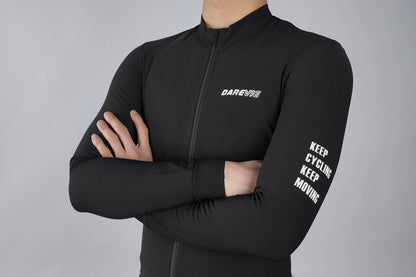DAREVIE Cycling Jersey Winter Thermal Fleece Cycling Jersey Men Long Sleeve Hot Warm Soft Brushed Breathable Bicycle Clothing