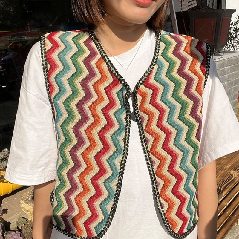 Vintage Floral Embroidery Printed Cardigan Vest Womens Elegant Sleeveless Tops Spring Summer Female Clothing Dropshipping
