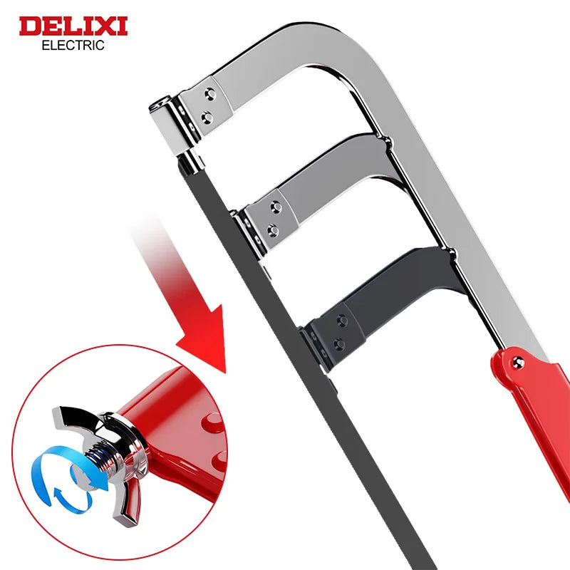 Hacksaw,Adjustable Spacing,Heavy-Duty Handheld Household Saw,Fast Cutting,Manual Tool,for Cutting Metal,Wood,Etc.DELIXI ELECTRIC