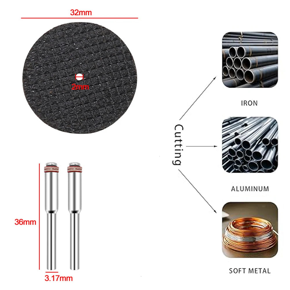 31pc Cutting Discs HSS Circular Saw Mini Drill Rotary Tool Multi-Size Blades for Cutting Metal, Wood, Stone, PVC