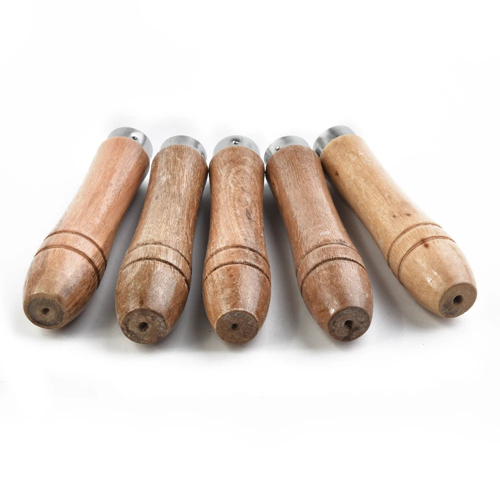 5PCS Wooden Files Handle Hand Tools Handle Wood Replacement Accessories Woodworking File Handle Screwdrivers Hand Drills Handles