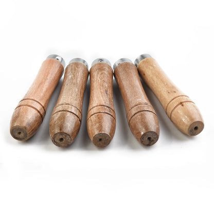 5PCS Wooden Files Handle Hand Tools Handle Wood Replacement Accessories Woodworking File Handle Screwdrivers Hand Drills Handles