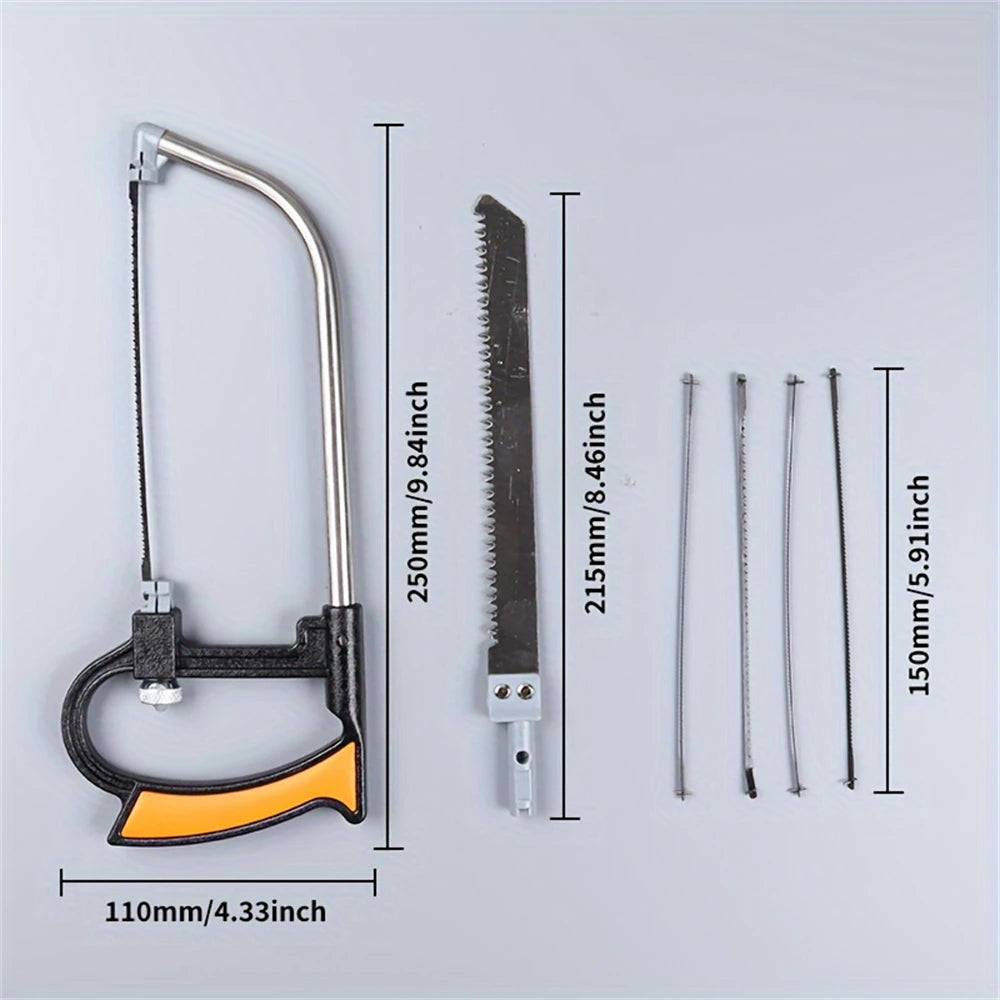 7pcs Hacksaw Set,Woodworking Hand Saw,with 6 Steel Saw Blades,Adjustable Frame,DIY Hand Tools,for Metal Wood PVC Plastic&amp;Rubber