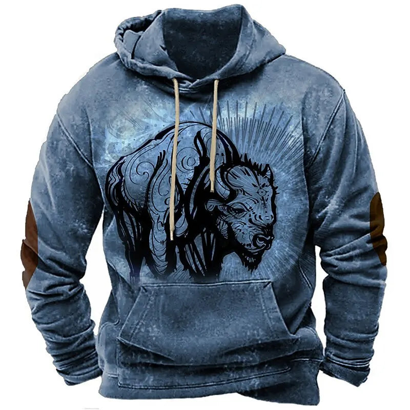 Hoodies For Men Y2k Golf Camping Casual cowboy Long Sleeve Autumn Fashion Sweatshirts 3d Printed Hooded Holiday Loose Oversized