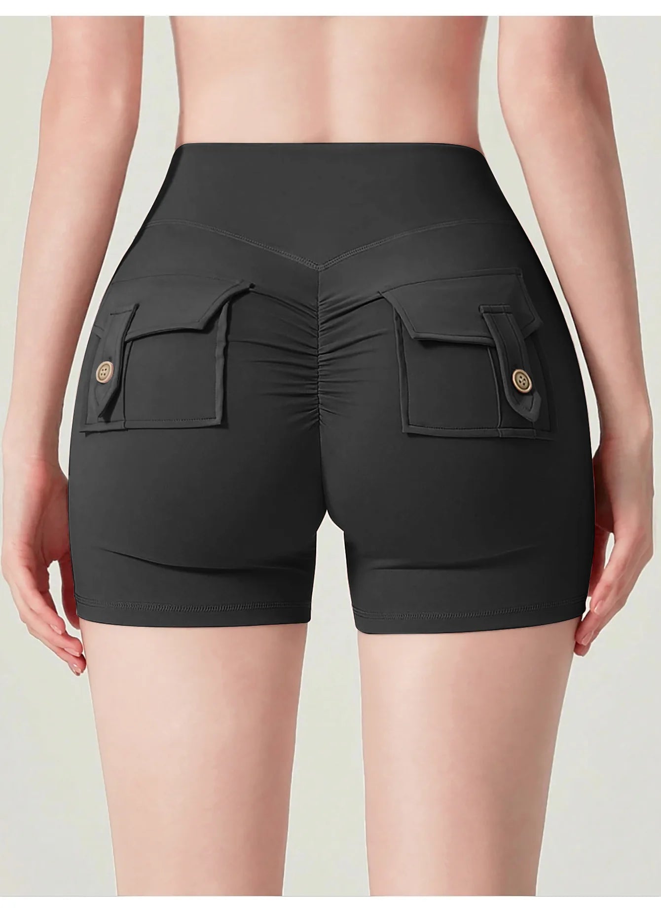 Sports shorts, no embarrassing lines, quick-drying, peach butt lift, cargo style, yoga and fitness pants.
