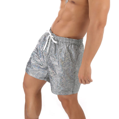 Casual Shorts Men Summer Shiny Quick-dry Beach Sports Short Pants Bottoms Man Beachwear Clothing Homewear With Pocket