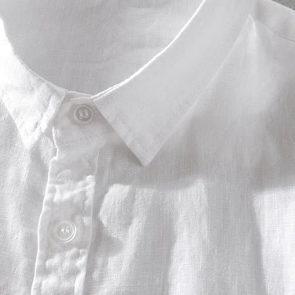 Pure Linen Short-sleeved Shirt Men&