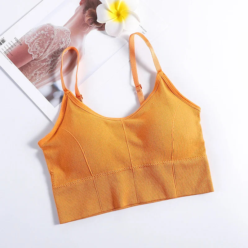 Backless Sportswear Woman Gym Sports Bra Seamless Womens Underwear Adjustable Shoulder Strap Inner Padded Yoga Vest Bralette