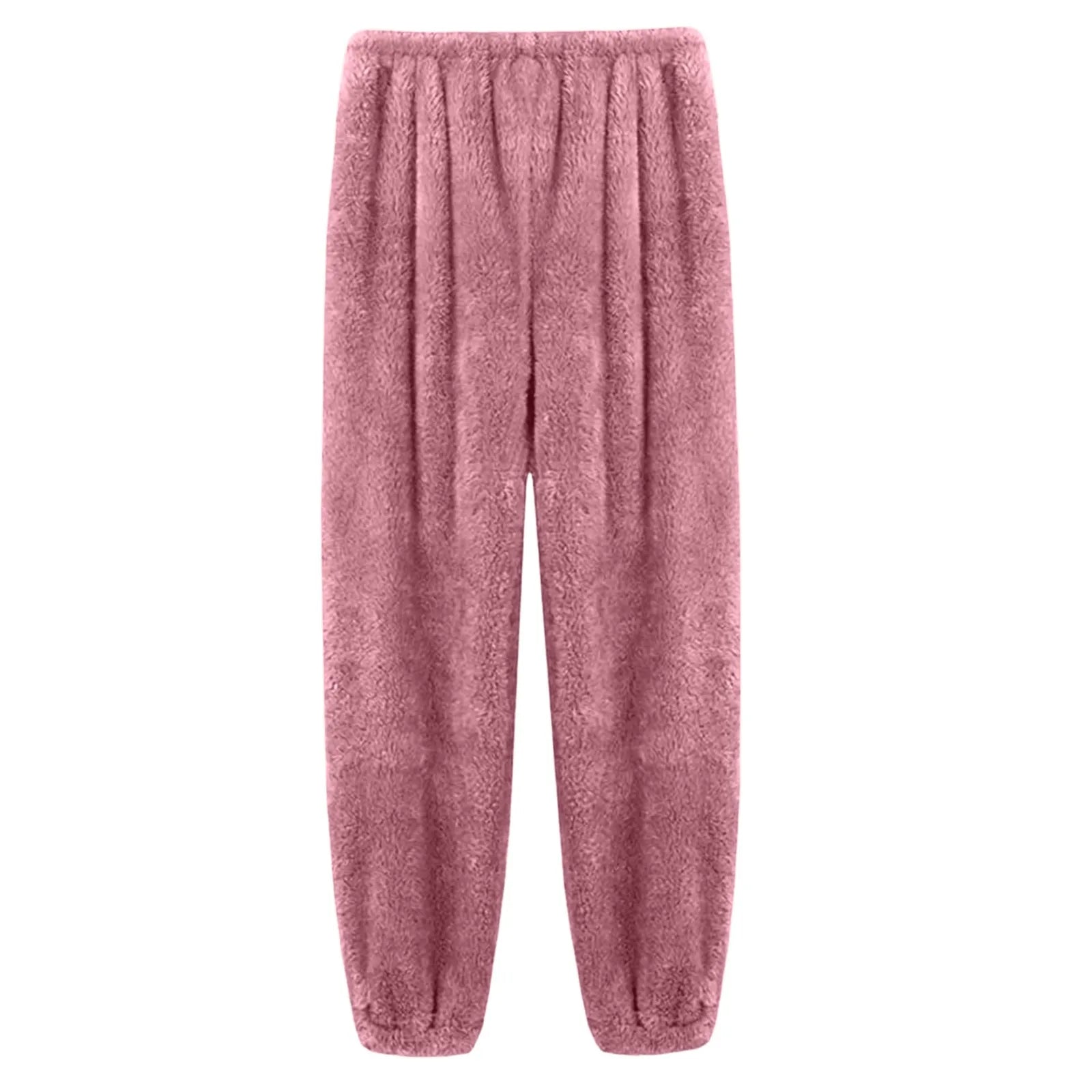 Pajamas Pants For Women Warm Winter Solid Color Sleepwear Pyjamas Plush Pants Women Nightwear Fashionable Home Wear