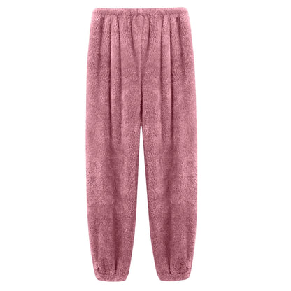 Pajamas Pants For Women Warm Winter Solid Color Sleepwear Pyjamas Plush Pants Women Nightwear Fashionable Home Wear