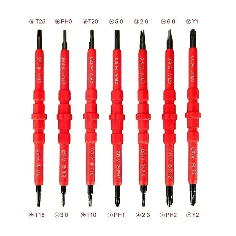 Electrician Tools Kit 13pcs Insulated Screwdriver Set Professional Changeable Repair Screw Drivers for Safety Multifunctional