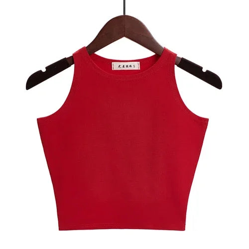 Fashion 2022 New Women Sexy Cotton Crop Top Crop Bustier Multicolor Sleeveless Cropped Blusas Vest Tank Top Camisole 14 Colors