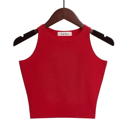 Fashion 2022 New Women Sexy Cotton Crop Top Crop Bustier Multicolor Sleeveless Cropped Blusas Vest Tank Top Camisole 14 Colors