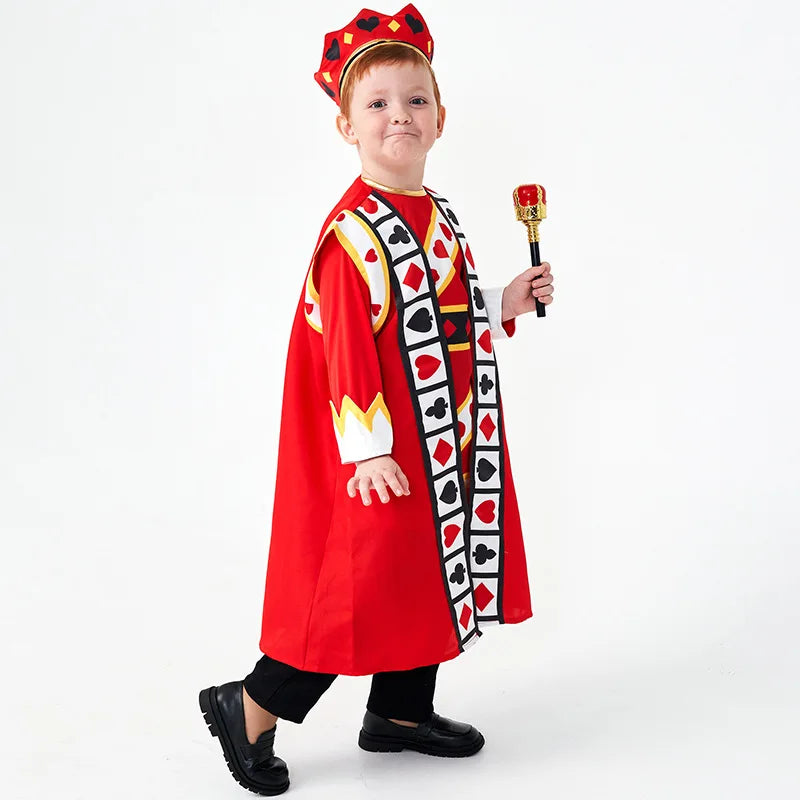 Kids Clothing Set Red Poker Pattern Halloween Dress Up Boy&