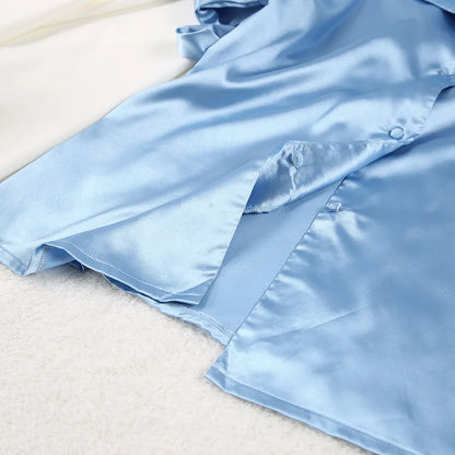 Silk-like Sleepwear Set Women&