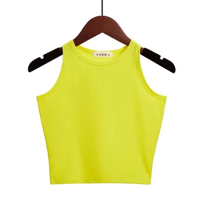 Fashion 2022 New Women Sexy Cotton Crop Top Crop Bustier Multicolor Sleeveless Cropped Blusas Vest Tank Top Camisole 14 Colors